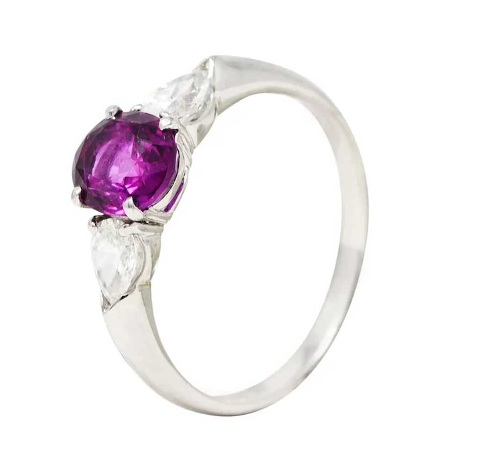 Contemporary 1.60 CTW Pink Sapphire Diamond Plati… - image 9