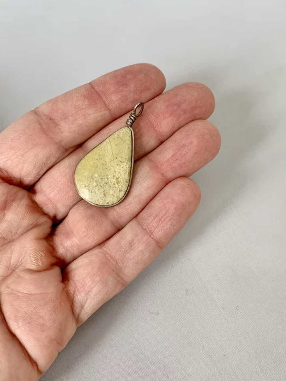 Sterling Teardrop Stone Pendant - image 4