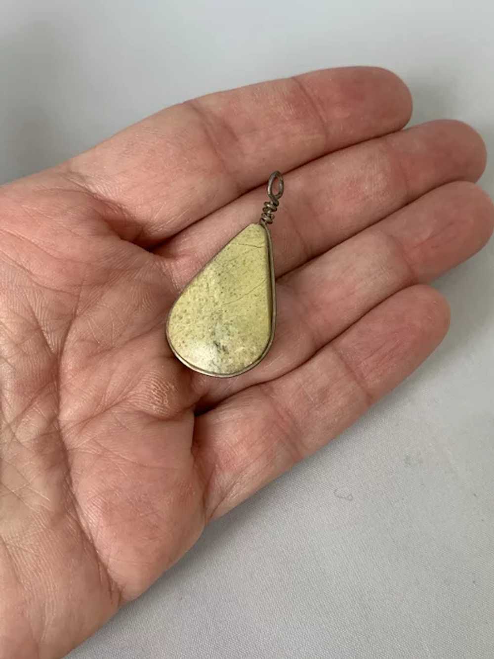 Sterling Teardrop Stone Pendant - image 7