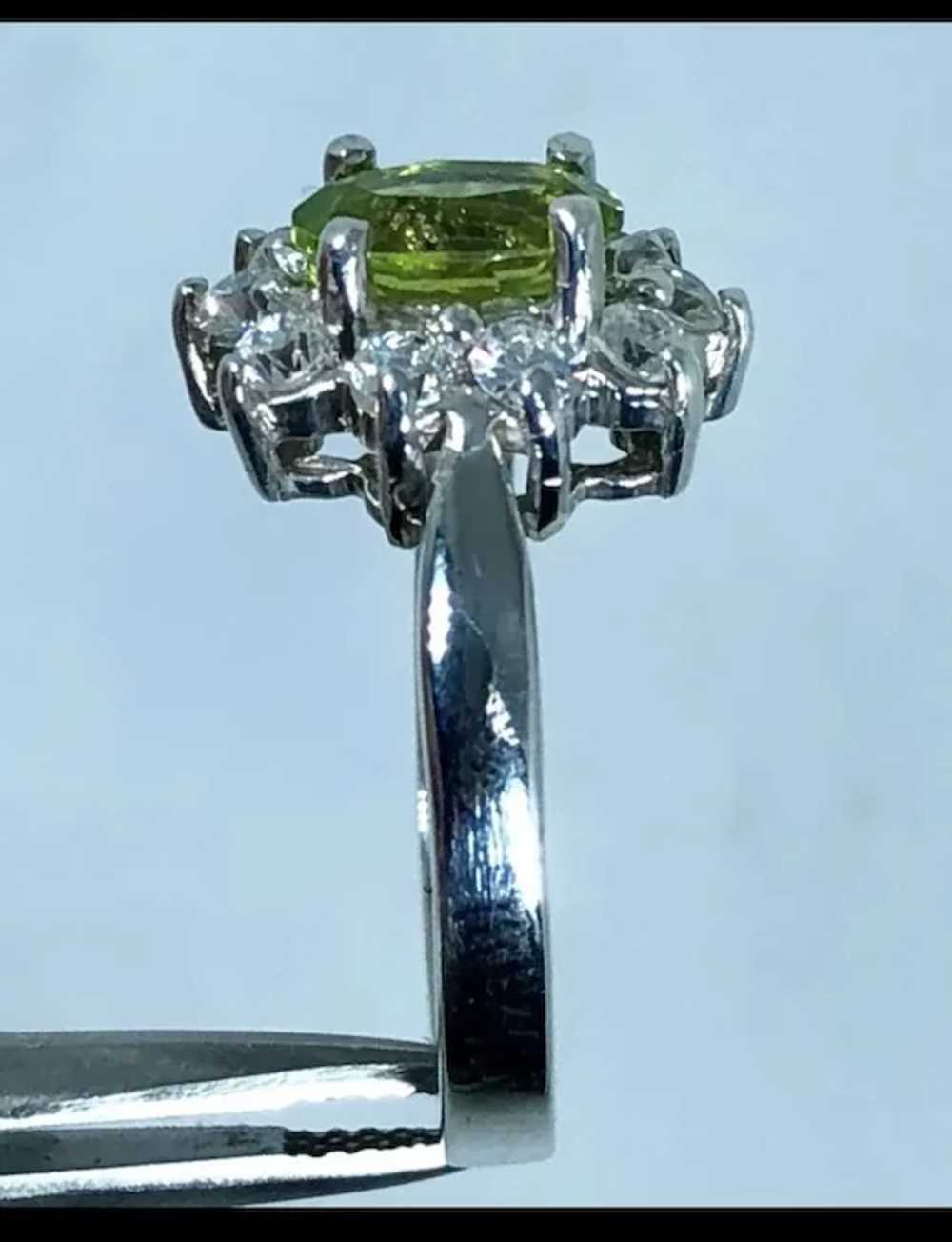 14k Peridot & Diamonds Hand Crafted Ring - image 3