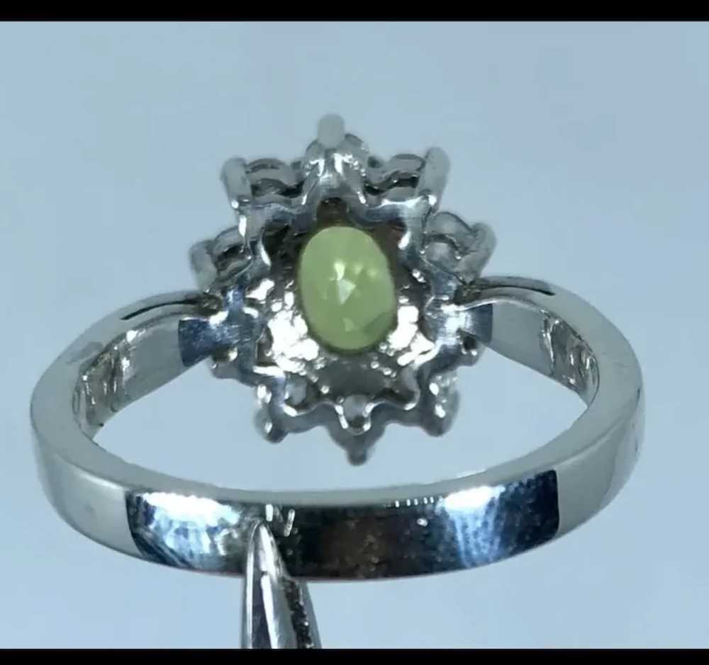 14k Peridot & Diamonds Hand Crafted Ring - image 5