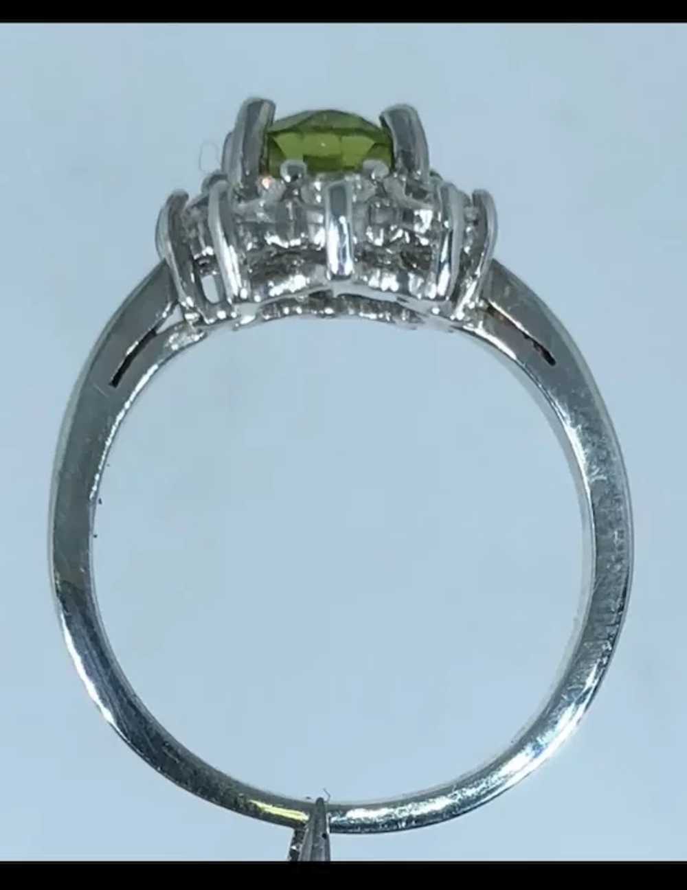 14k Peridot & Diamonds Hand Crafted Ring - image 7