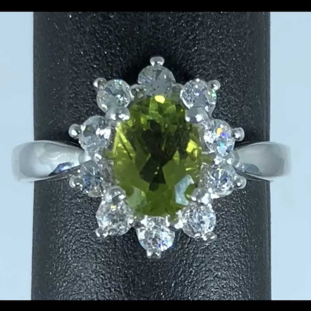 14k Peridot & Diamonds Hand Crafted Ring - image 8