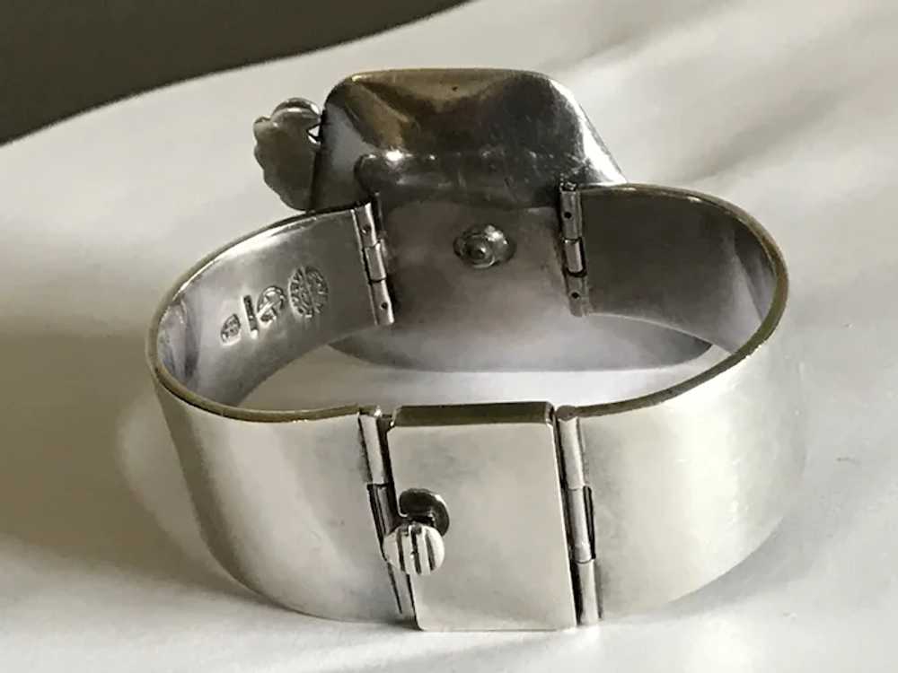 Mid Century Modern Mexican Silver Seahorse Bracel… - image 3