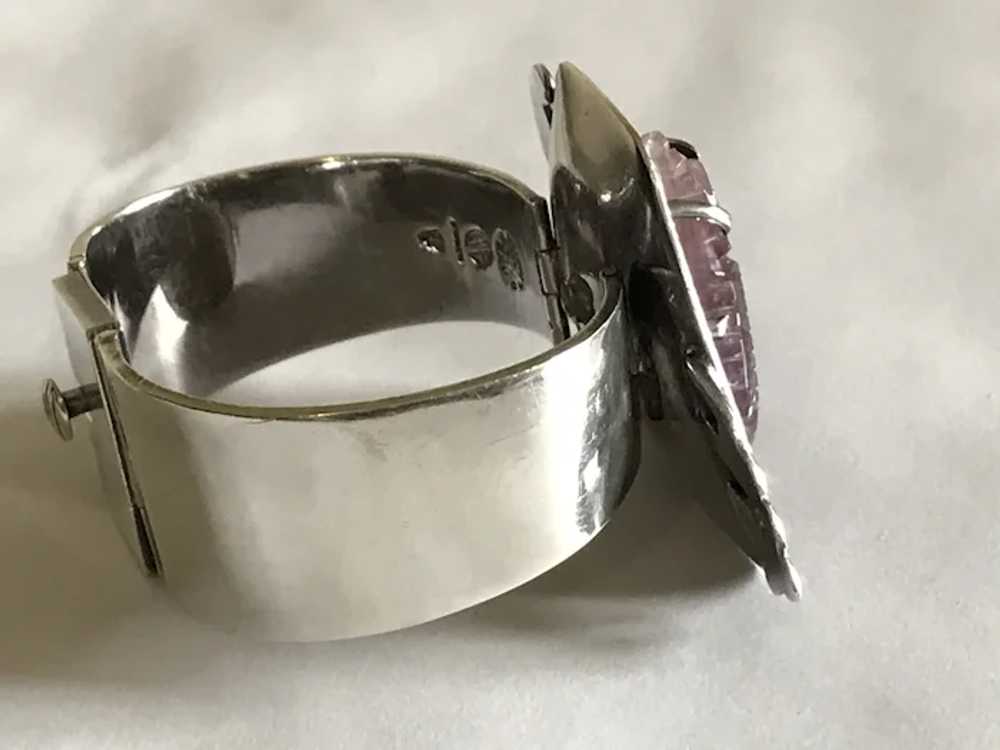 Mid Century Modern Mexican Silver Seahorse Bracel… - image 6