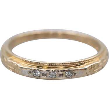 Two Tone Diamond Etched Pattern Band - image 1