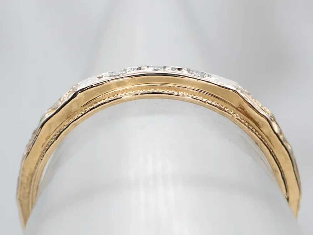 Two Tone Diamond Etched Pattern Band - image 3