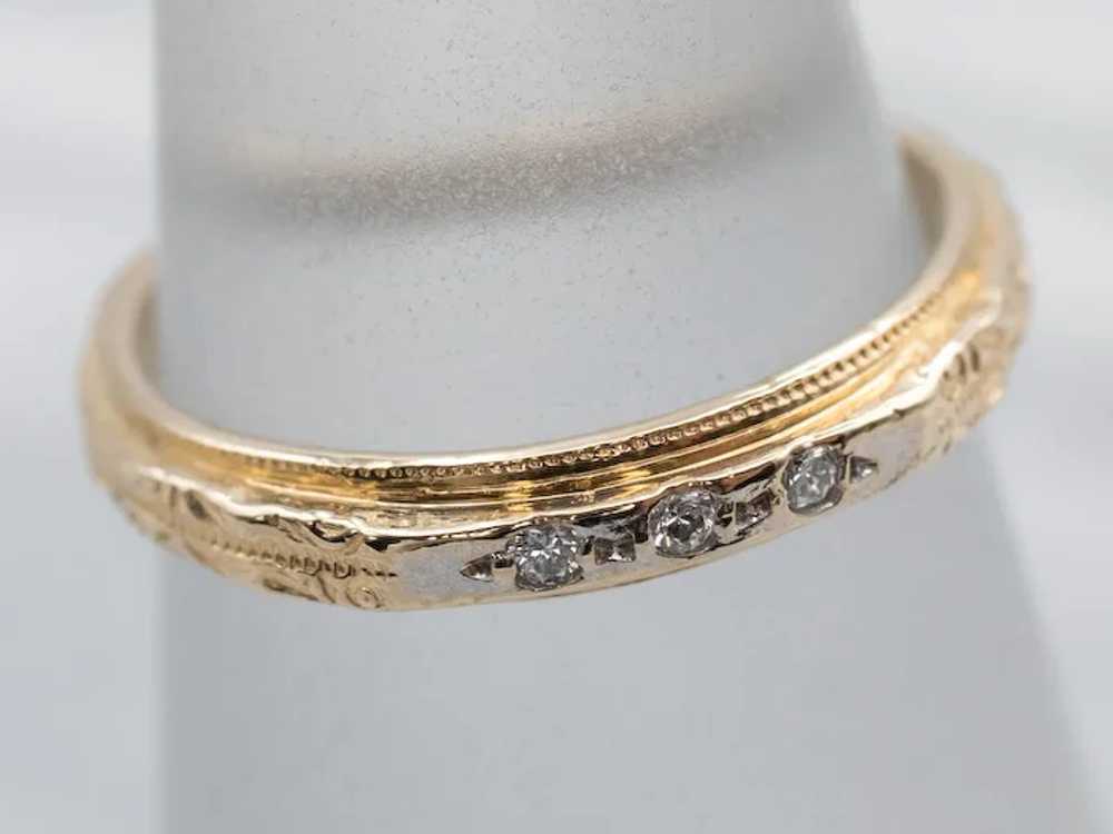 Two Tone Diamond Etched Pattern Band - image 4