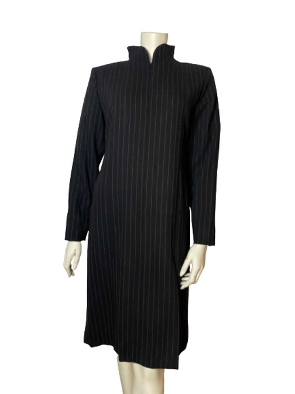 Yves Saint Laurent black striped dress - image 1
