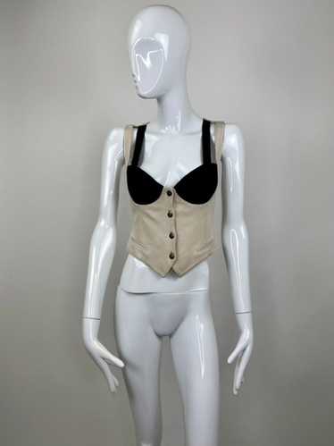 Ozbek Black Bra Cup Tailored Waistcoat Bustier