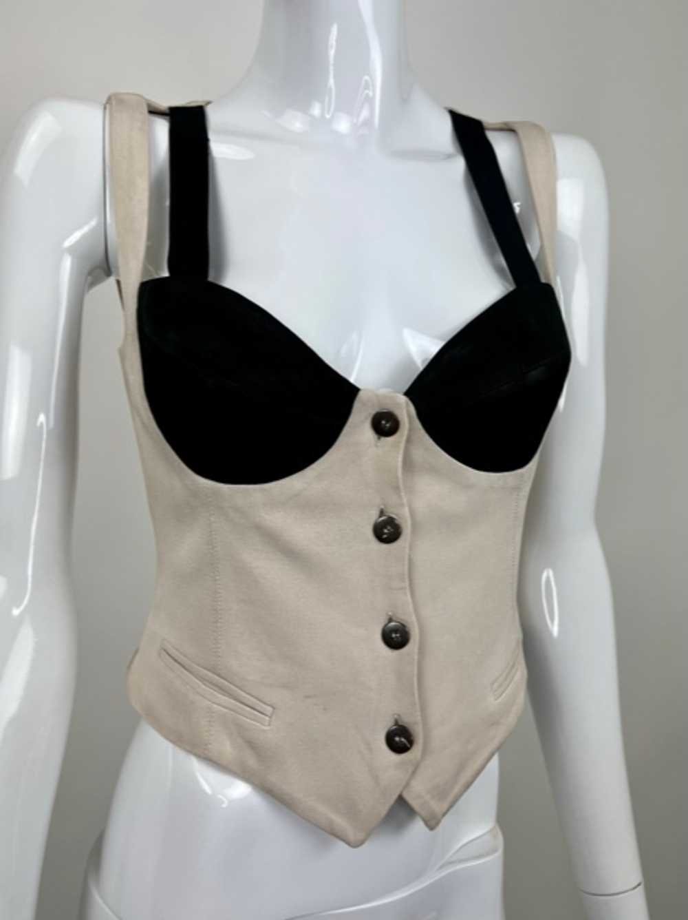 Ozbek Black Bra Cup Tailored Waistcoat Bustier - image 6