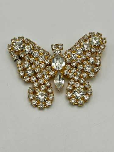 Adrien Mann Diamante Butterfly Brooch