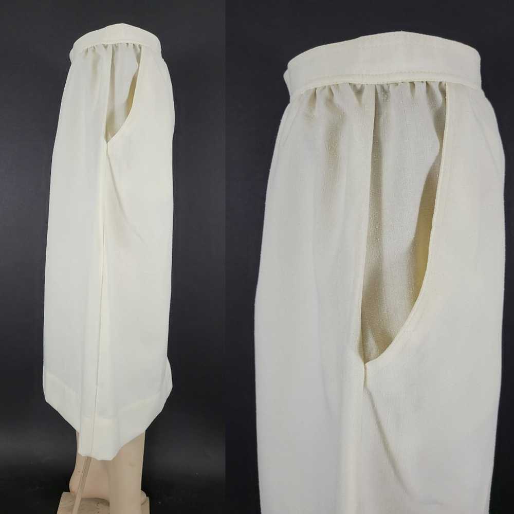 70s/80s Cream Button Front A-Line Skirt - image 10