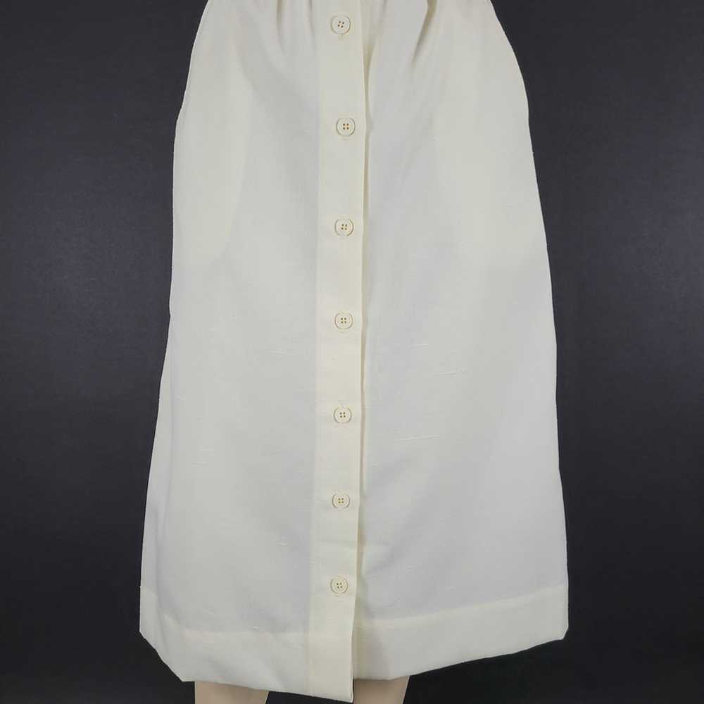 70s/80s Cream Button Front A-Line Skirt - image 2