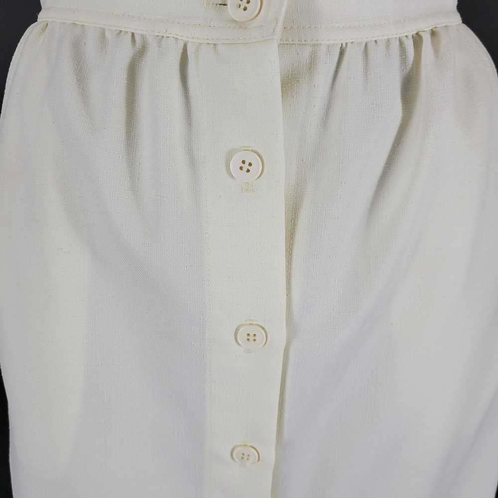 70s/80s Cream Button Front A-Line Skirt - image 3