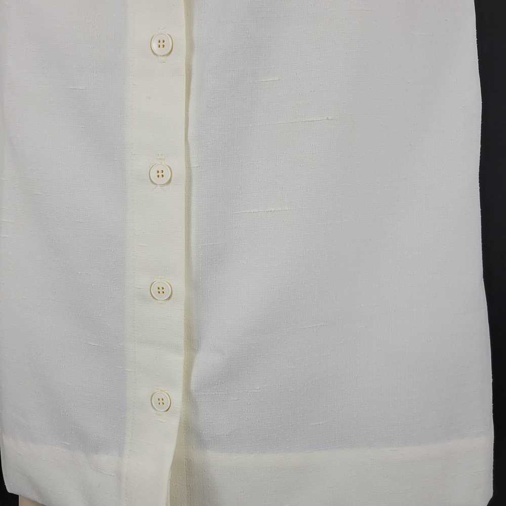 70s/80s Cream Button Front A-Line Skirt - image 5