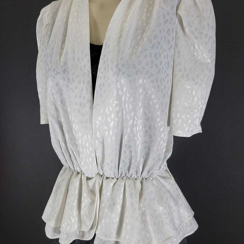 80s Dresswear Black And White Peplum Dress - image 3