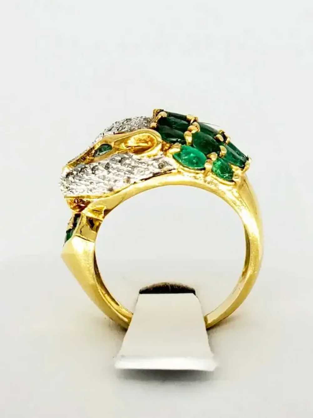 Vintage 2.70 Carat Diamond and Emerald Panther Ri… - image 3