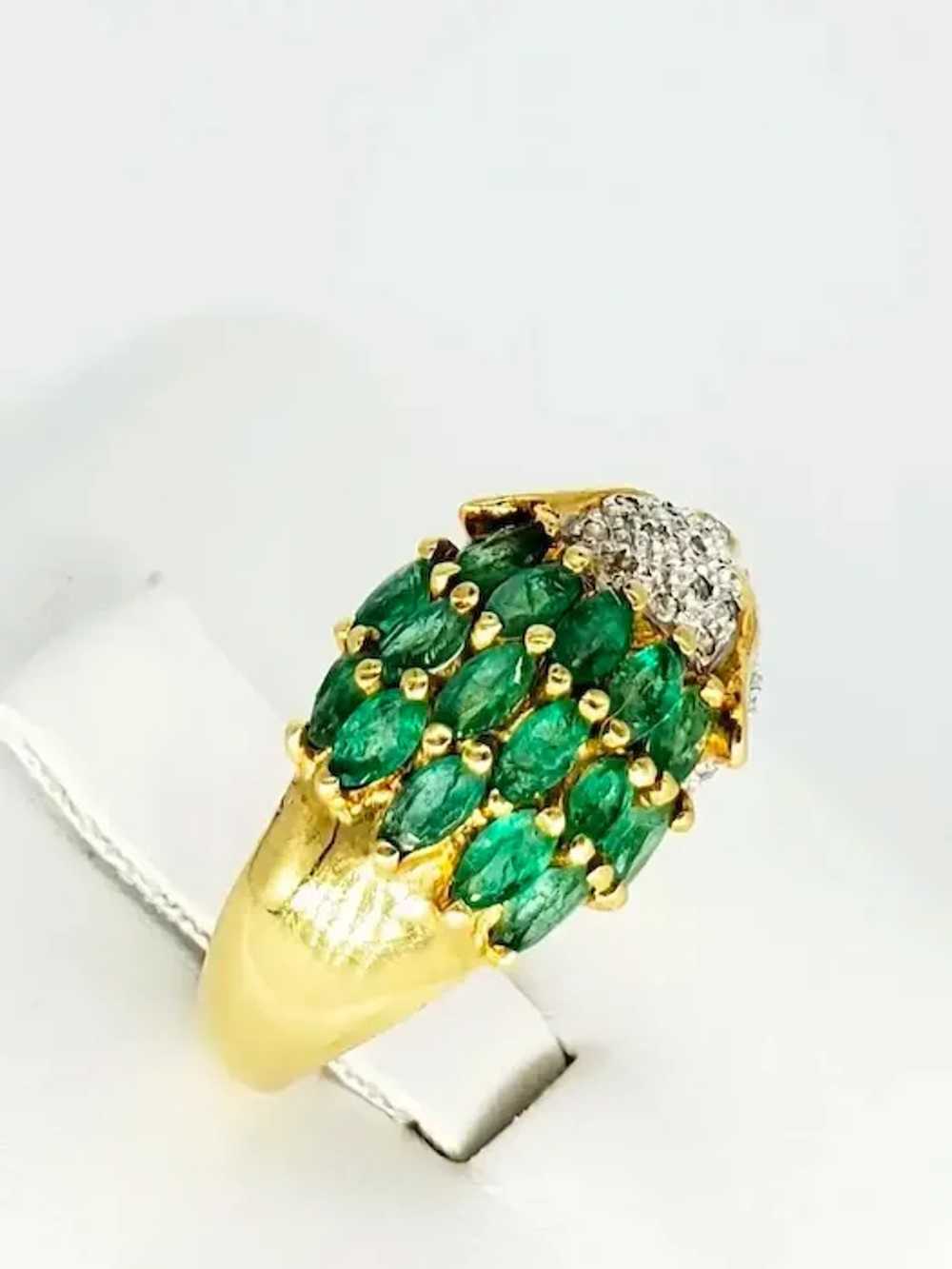 Vintage 2.70 Carat Diamond and Emerald Panther Ri… - image 4