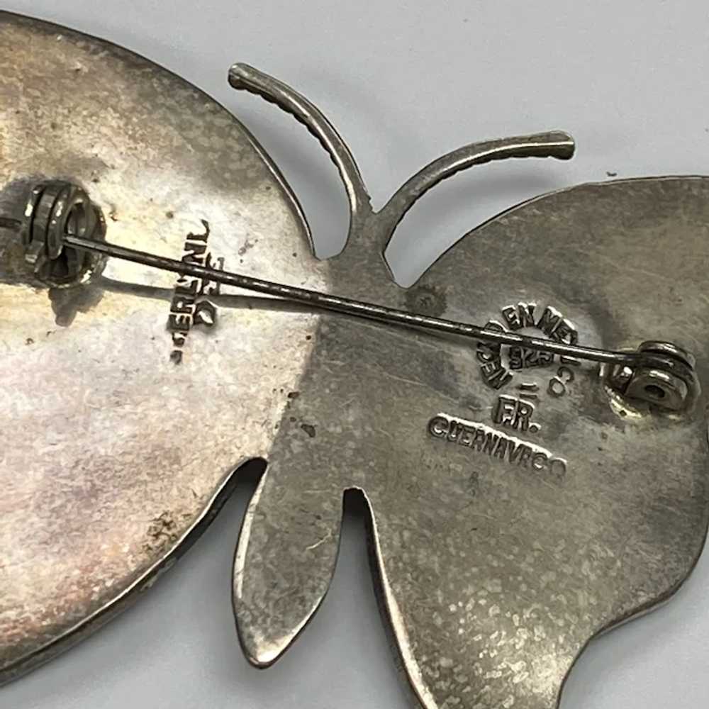 Big Vintage Butterfly Brooch Pin Sterling Silver … - image 3