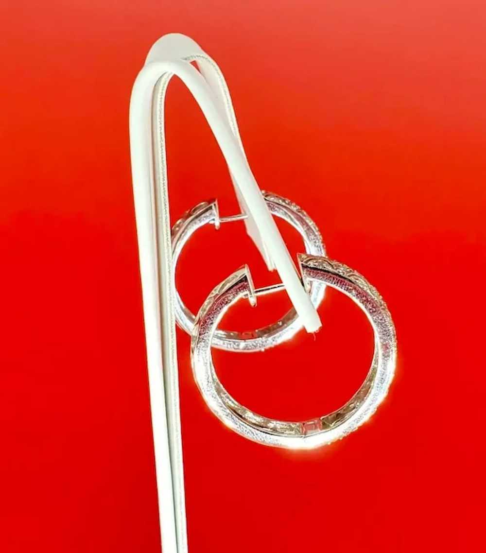 Art Deco 0.60 Carat Diamond Hoop Earrings 14 Kara… - image 4
