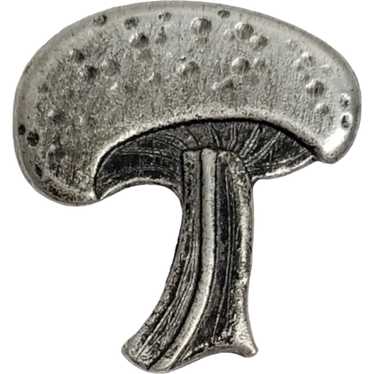 Metzke Pewter Toadstool/Mushroom Pin Brooch, Sign… - image 1