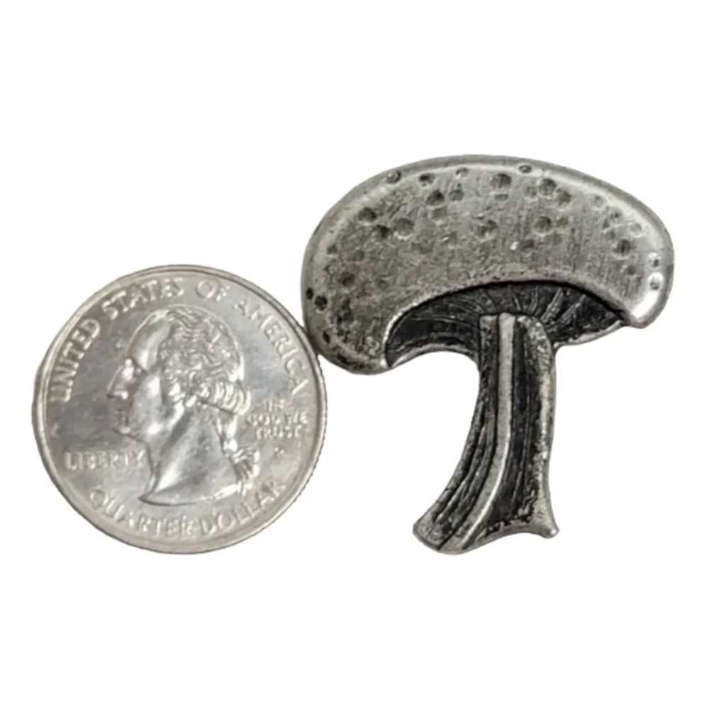 Metzke Pewter Toadstool/Mushroom Pin Brooch, Sign… - image 2