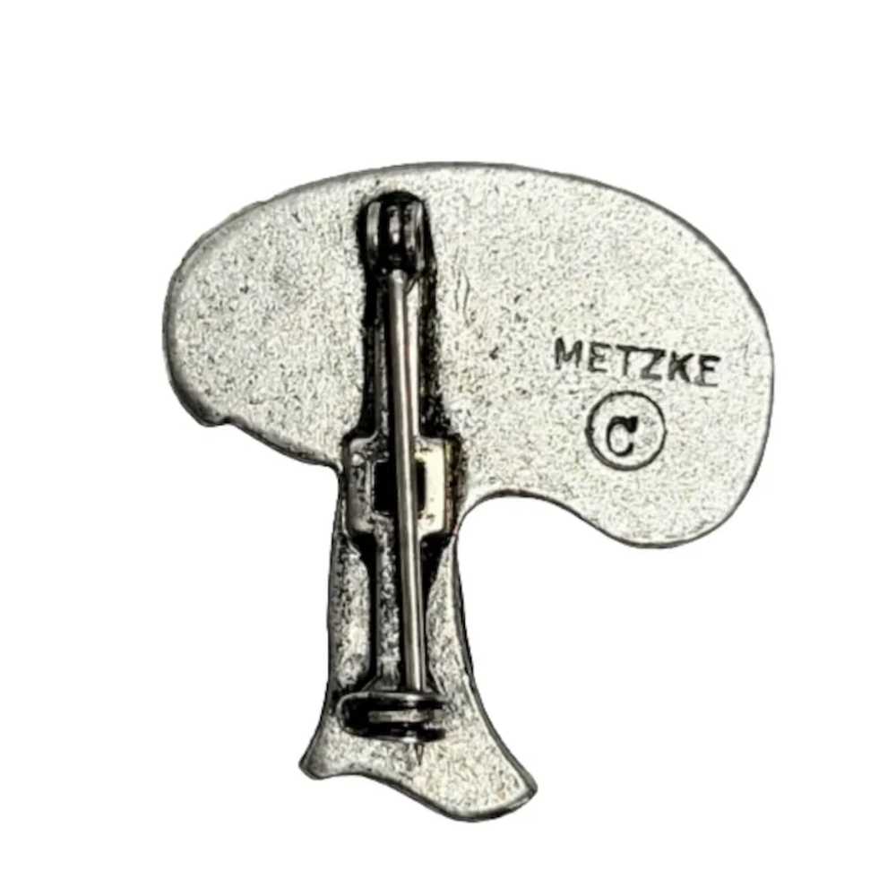 Metzke Pewter Toadstool/Mushroom Pin Brooch, Sign… - image 3