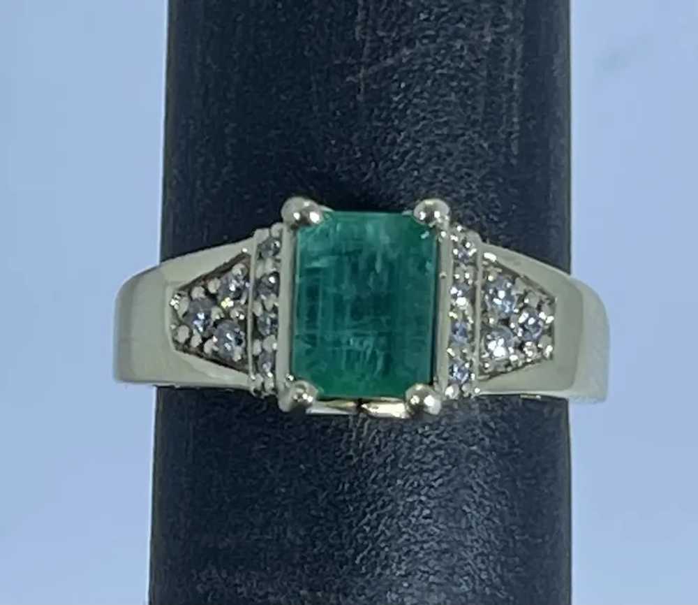 14k Emerald and Diamonds Ring, Free Resize - image 2