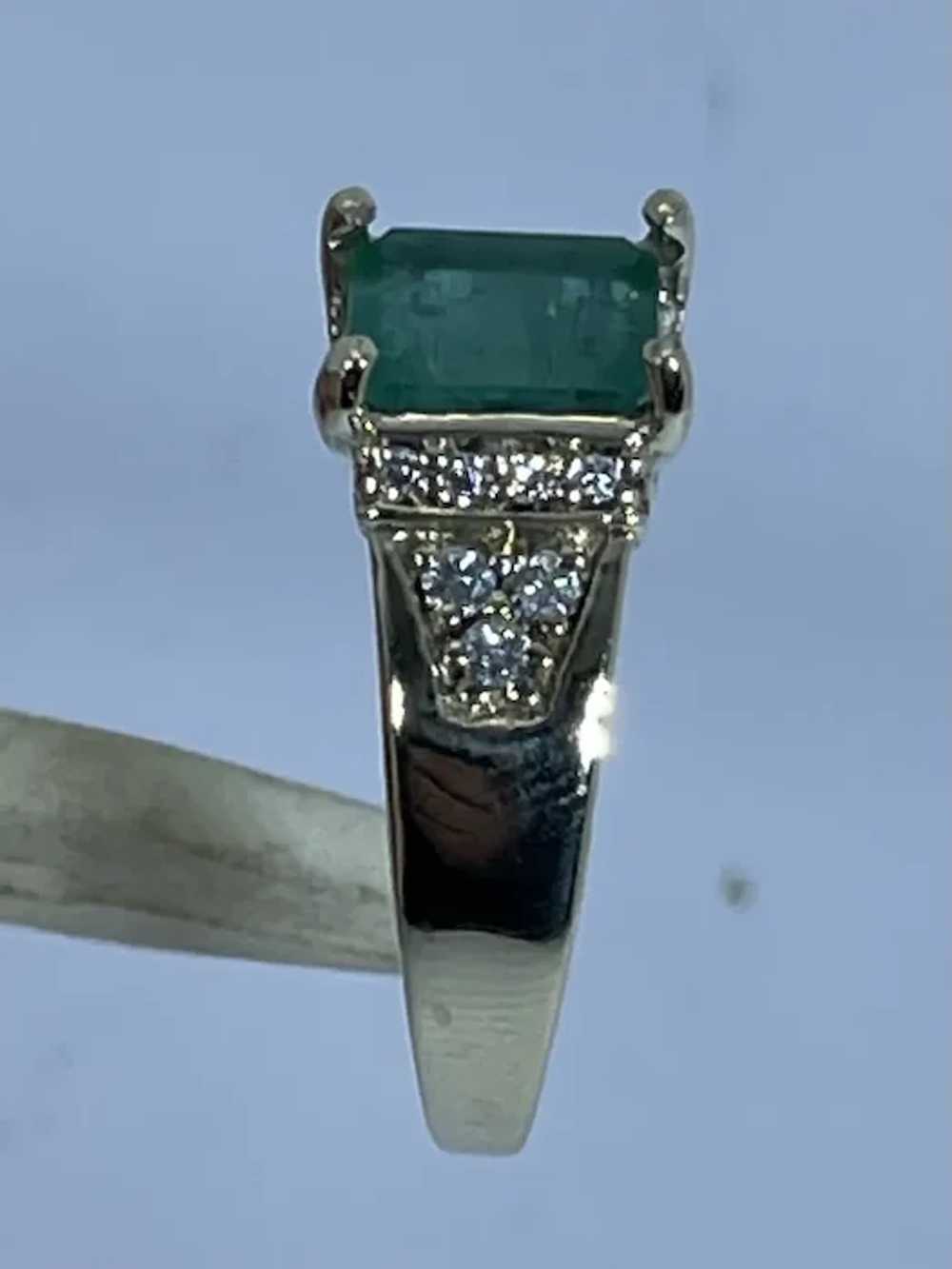 14k Emerald and Diamonds Ring, Free Resize - image 3