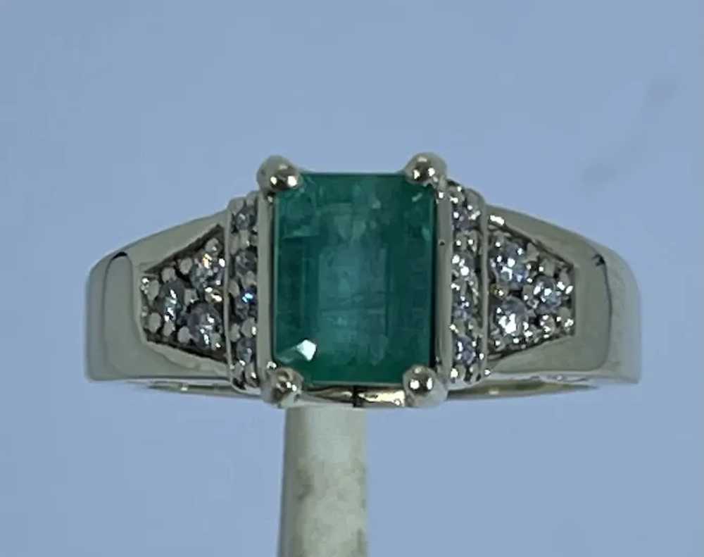 14k Emerald and Diamonds Ring, Free Resize - image 4