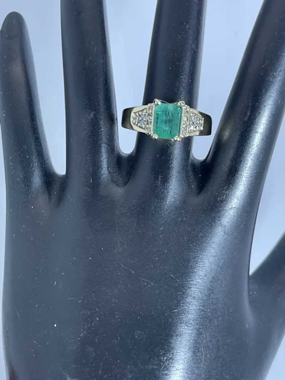 14k Emerald and Diamonds Ring, Free Resize - image 8
