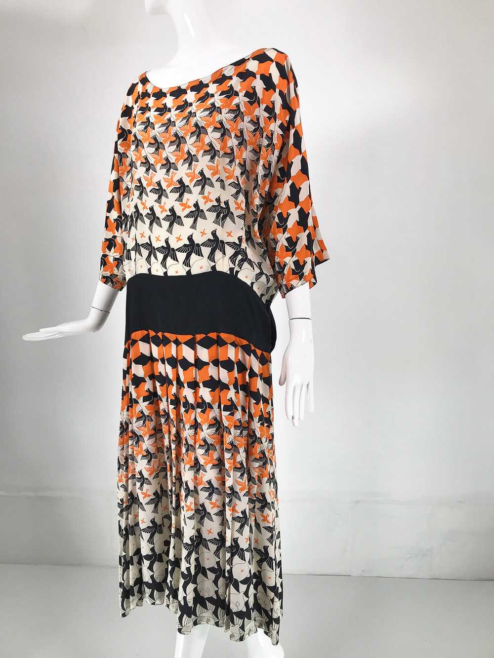 M C Escher Tessellated Print Silk Dress by Lorett… - image 5