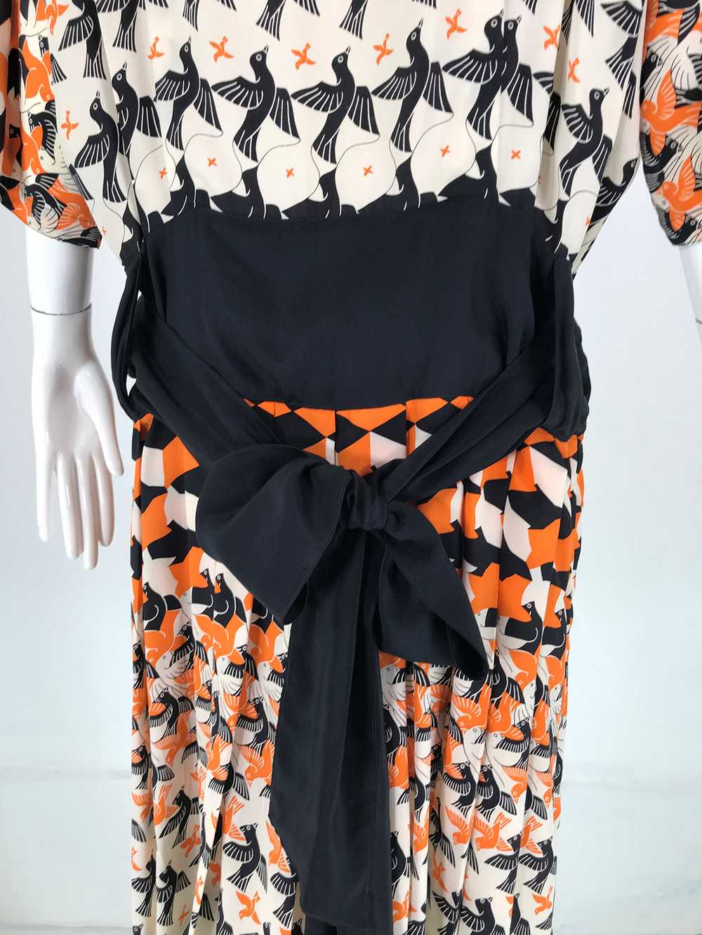 M C Escher Tessellated Print Silk Dress by Lorett… - image 8