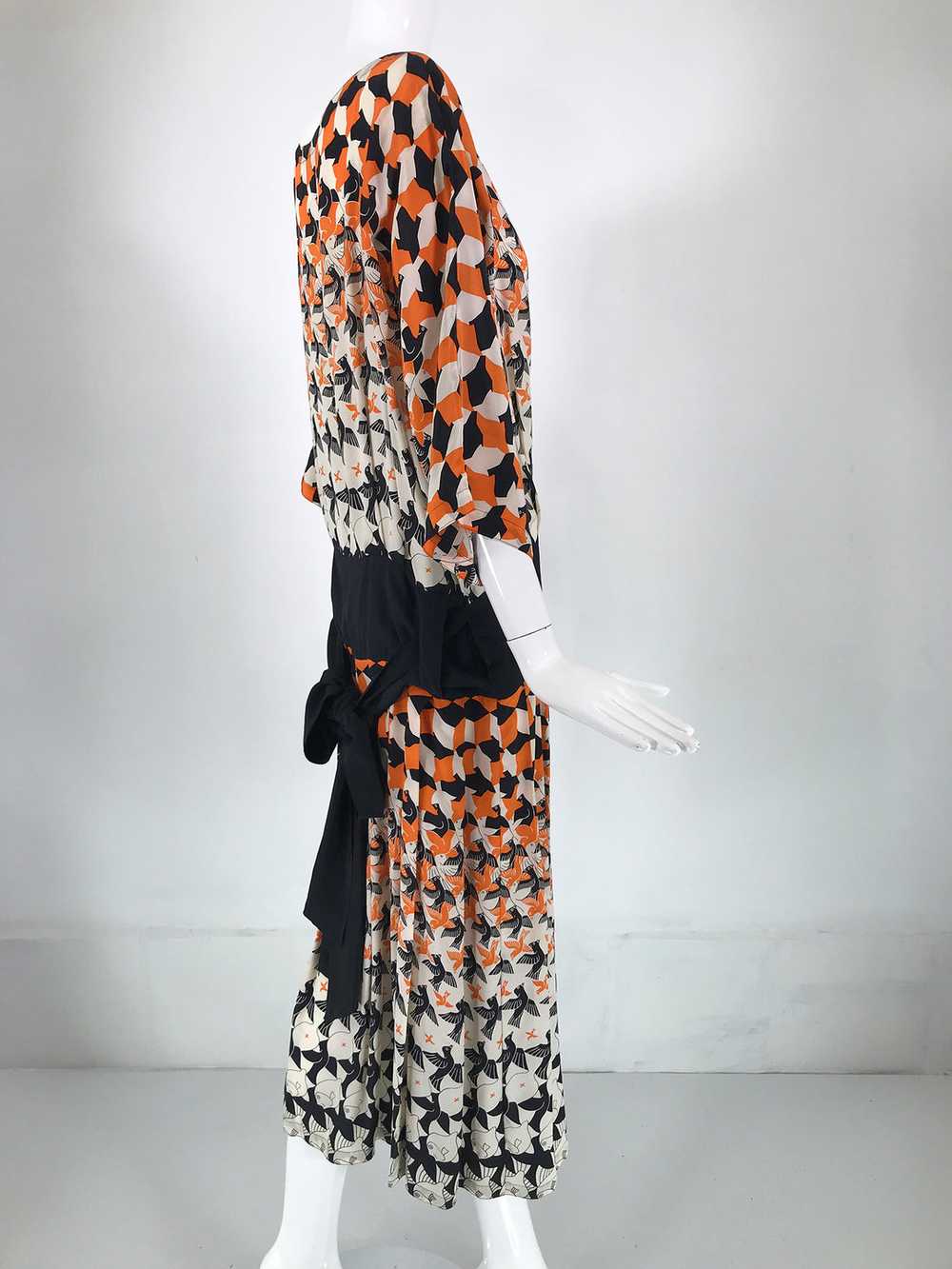 M C Escher Tessellated Print Silk Dress by Lorett… - image 9