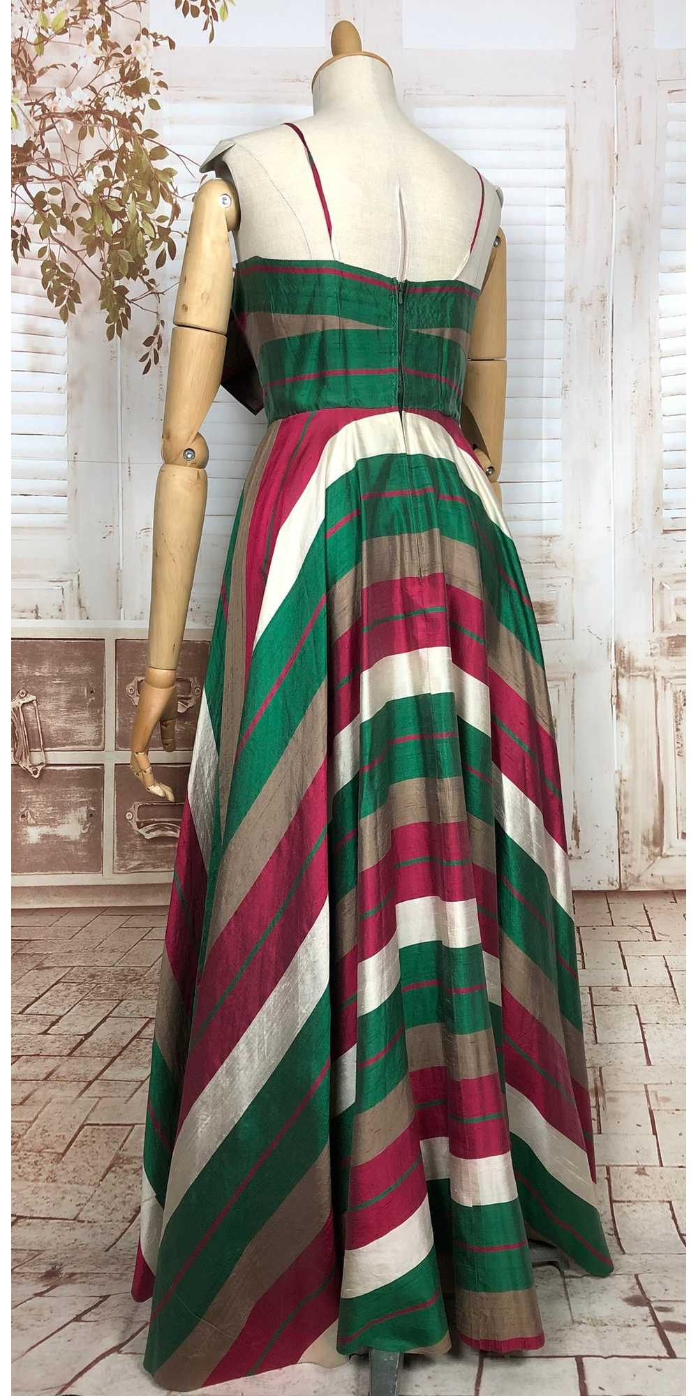 Exceptional Original 1940s Vintage Striped Evenin… - image 7