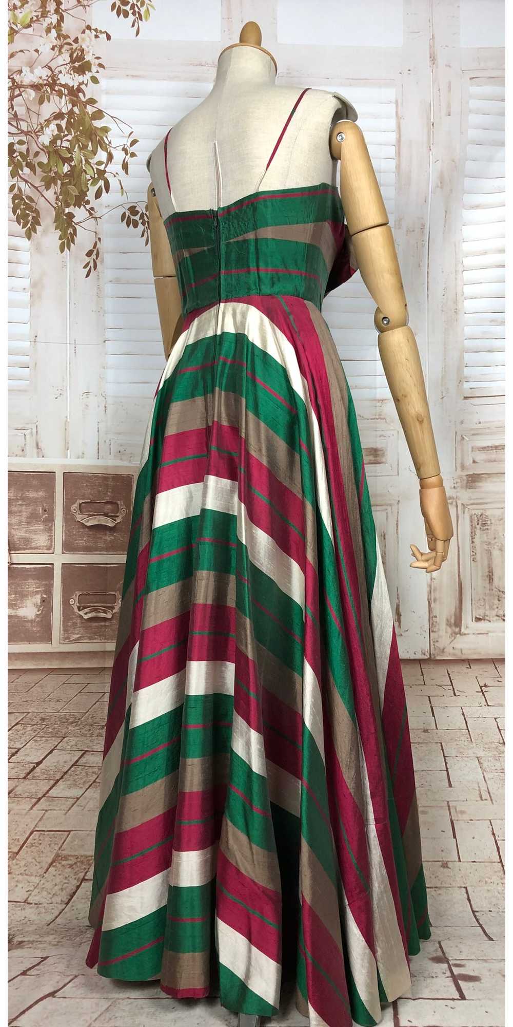 Exceptional Original 1940s Vintage Striped Evenin… - image 9