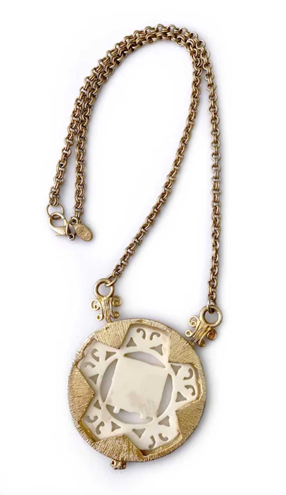 KJL 'Lucky' Medallion Pendant Necklace with Asian… - image 7