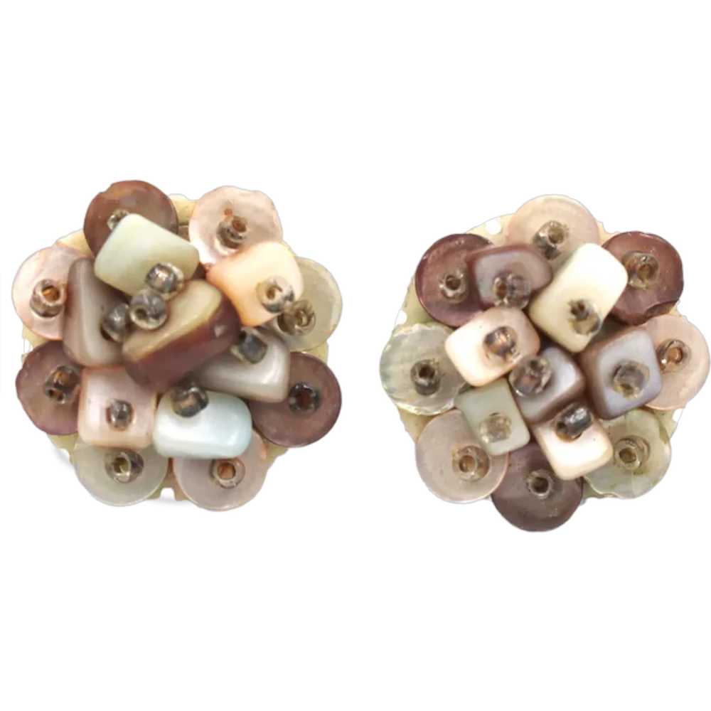 Earrings Japan Mother of Pearl Shell MOP - image 1