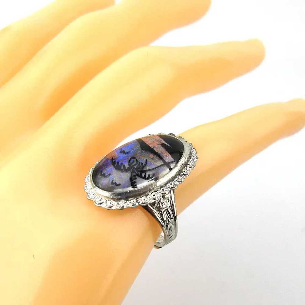 Vibrant 1950s Vintage Butterfly Wing Ring - image 3