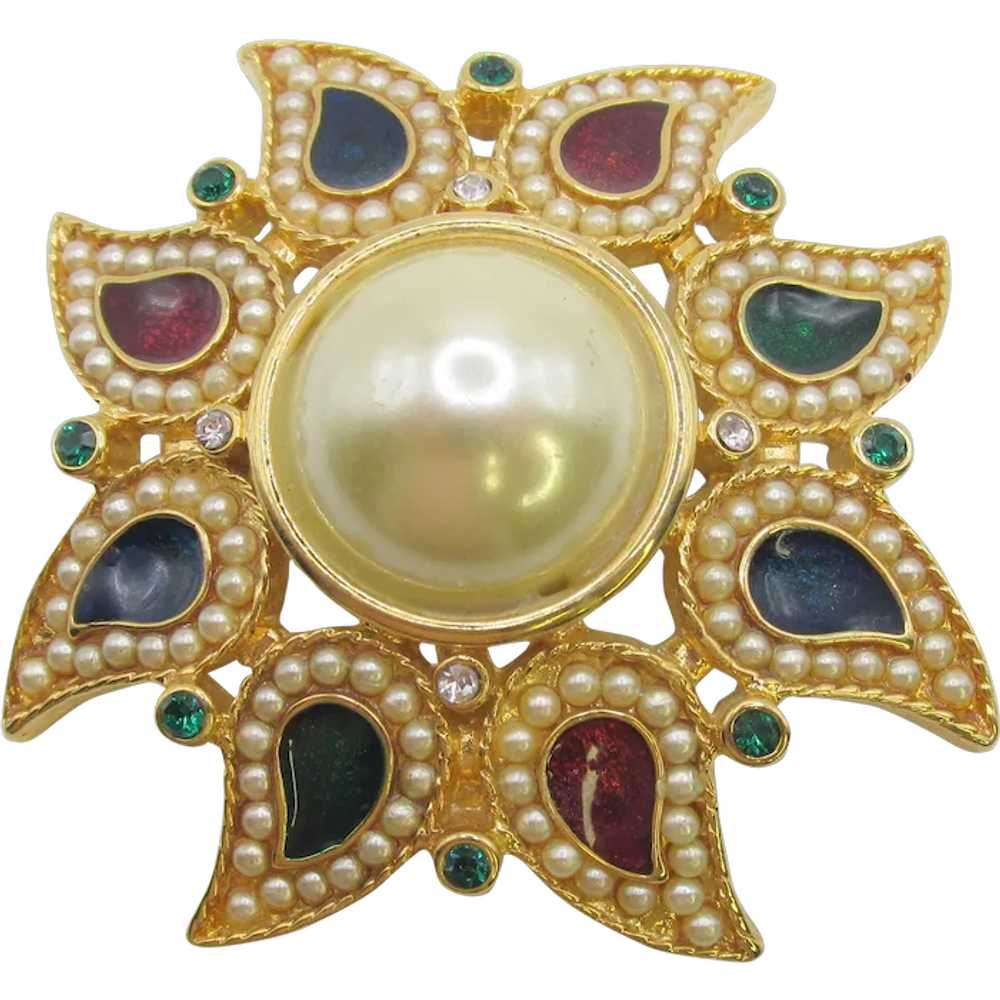 Wonderful Kenneth Jay Lane KJL Moghul Poured Glas… - image 1