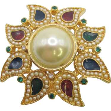 Wonderful Kenneth Jay Lane KJL Moghul Poured Glas… - image 1