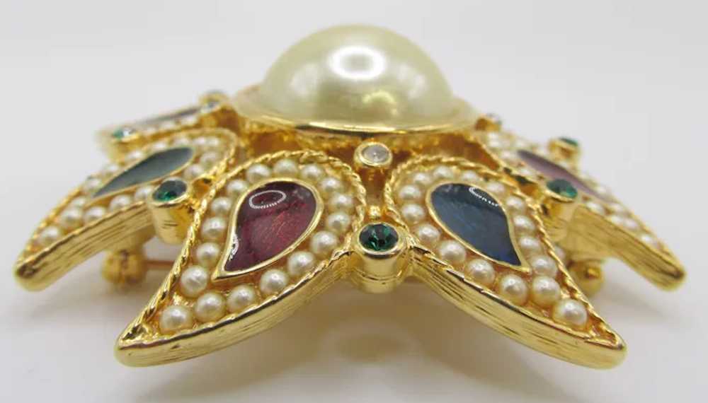 Wonderful Kenneth Jay Lane KJL Moghul Poured Glas… - image 3