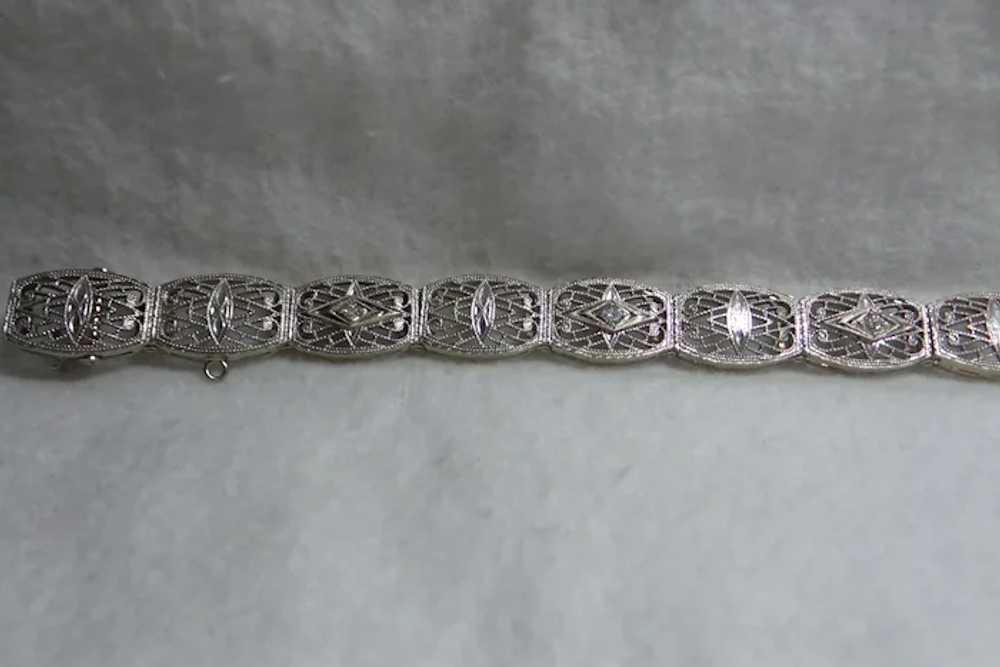 Antique Solid 14kt/Platinum Top Circa 1910 Filigr… - image 4