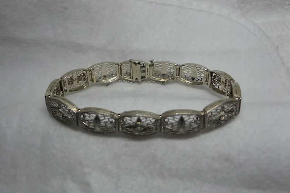 Antique Solid 14kt/Platinum Top Circa 1910 Filigr… - image 5