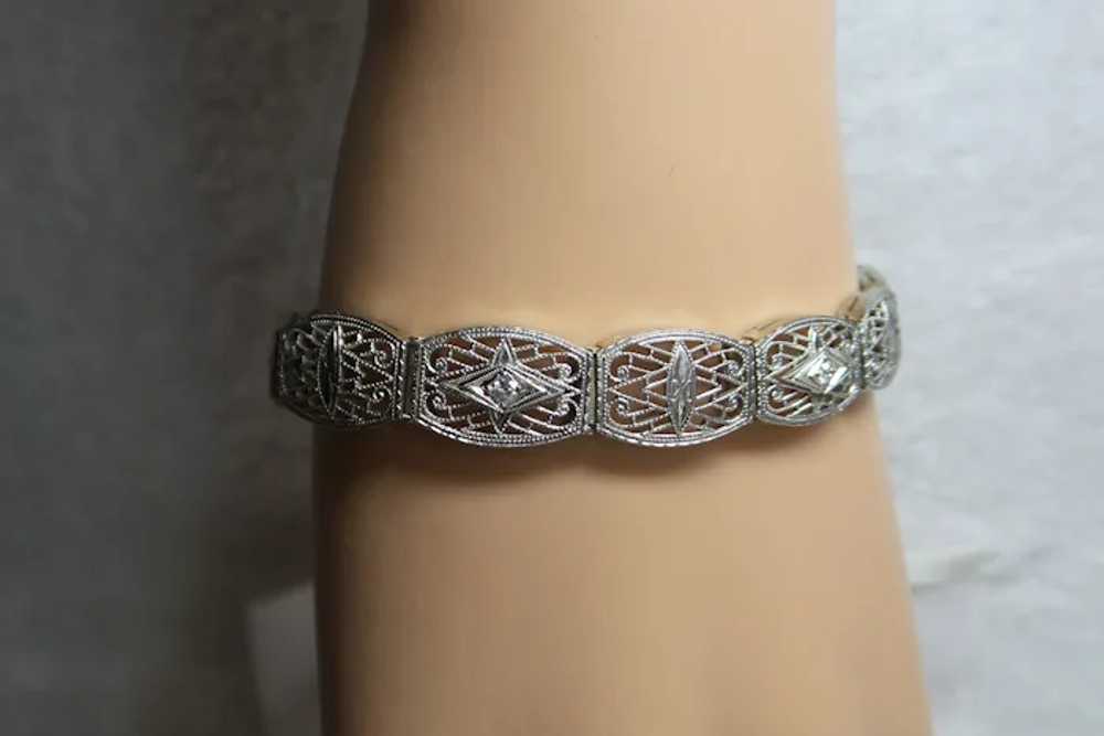 Antique Solid 14kt/Platinum Top Circa 1910 Filigr… - image 9