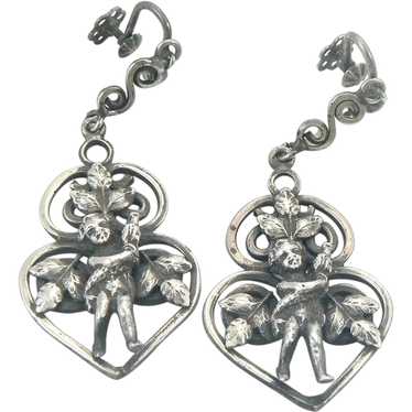 Angel Earrings 800 Silver Archangel St. Raphael - image 1