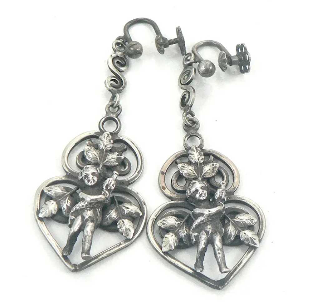 Angel Earrings 800 Silver Archangel St. Raphael - image 2