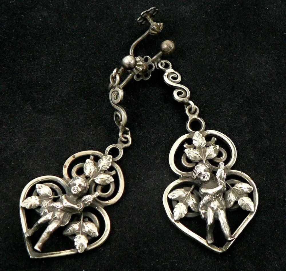 Angel Earrings 800 Silver Archangel St. Raphael - image 6