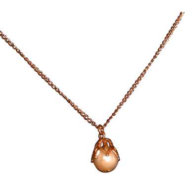 12K Gold Filled & Cultured Pearl Pendant Necklace - image 1